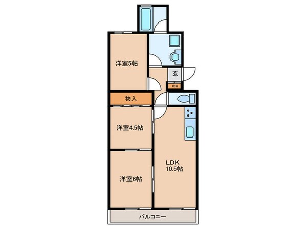 宝大幸ハイツ（503）の物件間取画像